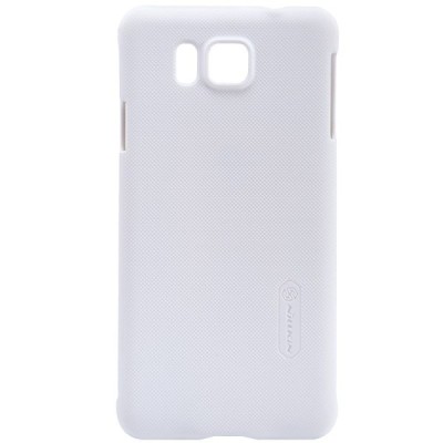 Nillkin Frosted Shield Samsung Galaxy Alpha baltas plastikinis dėklas + apsauginė ekrano plėvelė / Priedai.lt