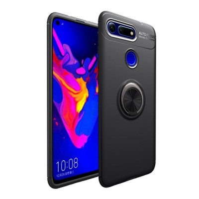 Huawei Honor View 20 (V20) „Lenuo“ Kickstand cieta silikona (TPU) melns apvalks | vacins.lv