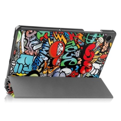 Samsung Galaxy Tab A11+ / A9+ „Street Art“ кожаный чехол-книжка - цветной | Vacins.lv