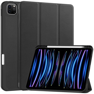 Apple iPad Pro 11 (2025) / 11 (2024) atvēramais melns maciņš - maks ar vietu, kur ielikt stylus | Vacins.lv