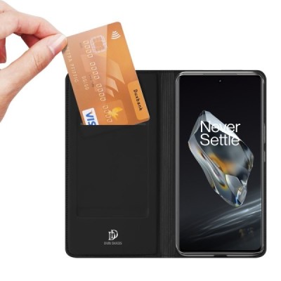 „Dux Ducis“ Skin серии OnePlus 12 чёрный кожаный чехол-книжка | Vacins.lv