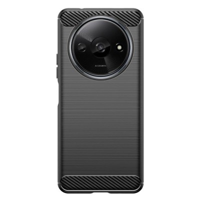 Xiaomi Redmi A3 (Poco C61) „Mofi“ Carbon твердый силиконовый чехол (TPU) - черный | Vacins.lv