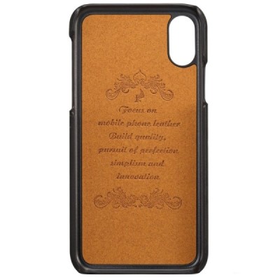 „Vintage“ Apple iPhone X (iPhone Xs) серый кожаный чехол с карманом для карт | Vacins.lv