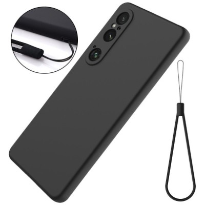 Sony Xperia 1 VI Shell cieta silikona (TPU) apvalks - melns | vacins.lv