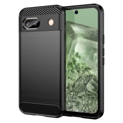 Google Pixel 8A "Carbon" cieta silikona (TPU) melns apvalks | Vacins.lv