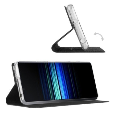 Sony Xperia 1 VI „Vili“ открываемый чёрный чехол - книжка | Vacins.lv
