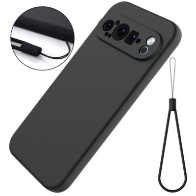 Google Pixel 9 Pro Shell cieta silikona (TPU) apvalks - melns | vacins.lv