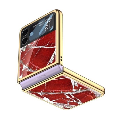 Samsung Galaxy Z Flip3 (F711) GKK Marble пластиковый красный чехол | Vacins.lv