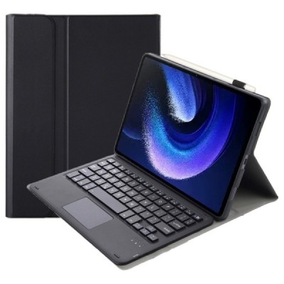 Xiaomi Pad 6 и Xiaomi Pad 6 Pro чехол-книжка из черной кожи с беспроводной клавиатурой Bluetooth | Vacins.lv
