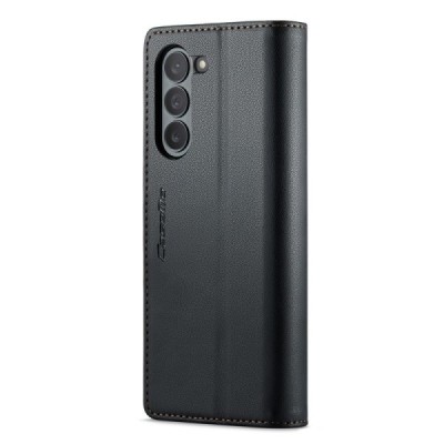 Samsung Galaxy Fold6 5G (SM-F956B) „CaseMe“ Leather открываемый чёрный кожаный чехол - книжка | Vacins.lv
