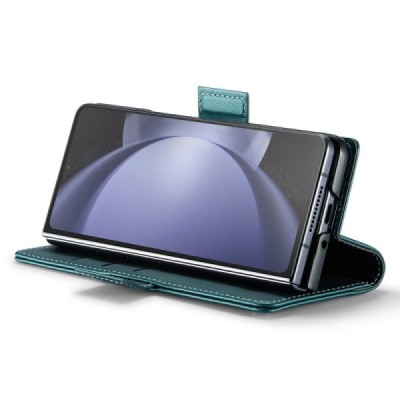 Samsung Galaxy Fold6 5G (SM-F956B) „CaseMe“ Leather открываемый зелёный кожаный чехол - книжка | Vacins.lv