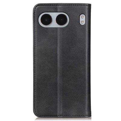 OnePlus Nord 4 "Split" чёрный кожаный чехол-книжка | Vacins.lv
