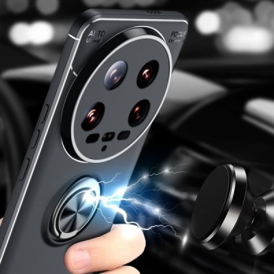 Xiaomi 14 Ultra "FOCUS" Kickstand (TPU) твердый силиконовый чехол - чёрный | Vacins.lv