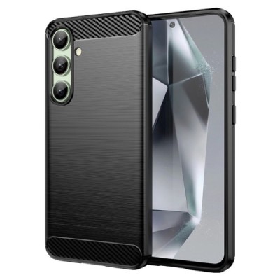Samsung Galaxy S24 FE (SM-S721) "Carbon" cieta silikona (TPU) melns apvalks | Vacins.lv