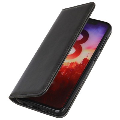 Samsung Galaxy A55 5G (SM-A556) "Split" чёрный кожаный чехол-книжка | Vacins.lv