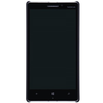 Nokia Lumia 930 Nillkin Frosted Shield melns plastmasas futrālis + ekrāna aizsargplēve / Vacins.lv