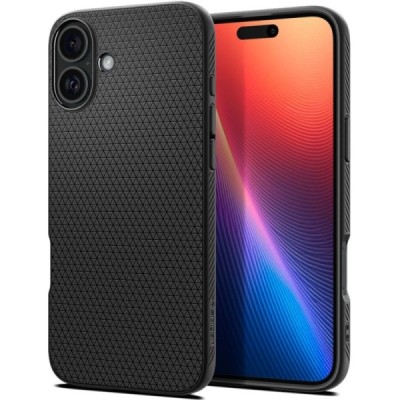 "Spigen" Liquid Air Apple iPhone 16 чёрный твердый силиконовый чехол | Vacins.lv