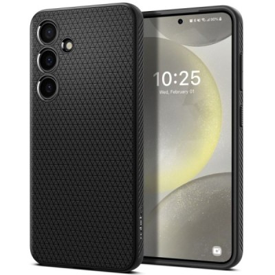 Samsung Galaxy S24 "Spigen" Liquid Air melns cieta silikona apvalks | vacins.lv