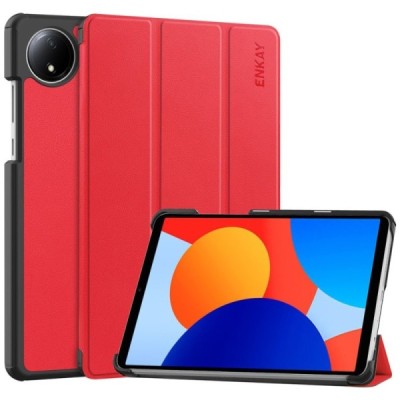 Xiaomi Redmi Pad SE 8.7 красный кожаный чехол-книжка (складной) | Vacins.lv