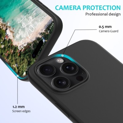 Apple iPhone 16 Pro "Shell" твердый (TPU) силиконовый чехол - чёрный | Vacins.lv