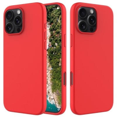 Apple iPhone 16 Pro "Shell" cieta silikona (TPU) sarkans apvalks | vacins.lv