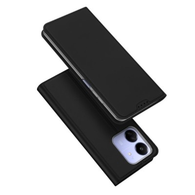 Xiaomi Redmi 13C (Poco C65) "Dux Ducis" Skin sērijas melns ādas atvērams maciņš | Vacins.lv