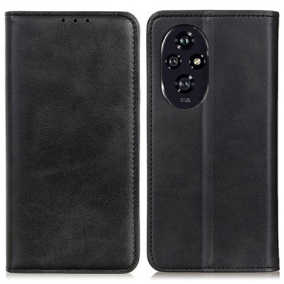 Honor 200 "Split" чёрный кожаный чехол-книжка | Vacins.lv