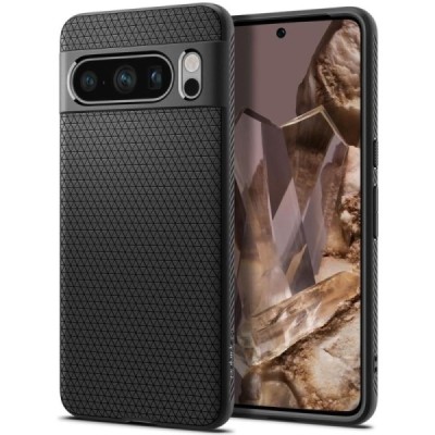 Google Pixel 8 Pro "Spigen" Liquid Air melns cieta silikona apvalks | vacins.lv