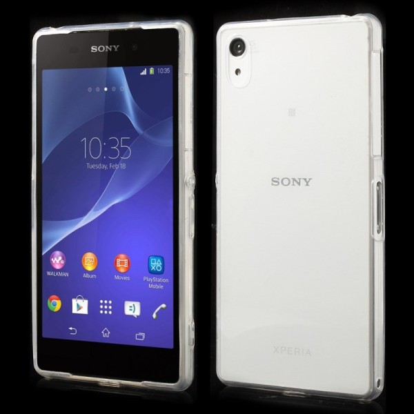 Planākais TPU dzidrs futrālis - balts (Xperia Z2)