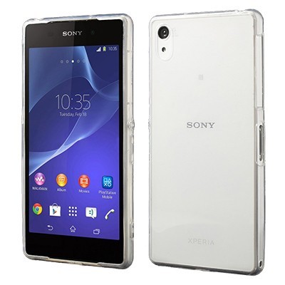 Sony Xperia Z2 dzidrs (caurspīdīgs) cieta silikona TPU pasaulē planākais balts futrālis / Vacins.lv
