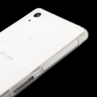 Sony Xperia Z2 dzidrs (caurspīdīgs) cieta silikona TPU pasaulē planākais balts futrālis / Vacins.lv