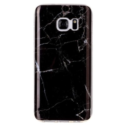 Samsung Galaxy S7 (G930) „Marble“ (TPU) твердый силиконовый чехол - чёрный | Vacins.lv