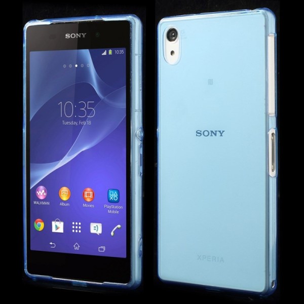 Planākais TPU dzidrs futrālis - zils (Xperia Z2)