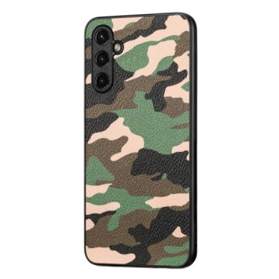 „Camouflage“ Pattern Samsung Galaxy A14 5G (SM-A146B, SM-A145F) зелёный кожаный чехол | Vacins.lv