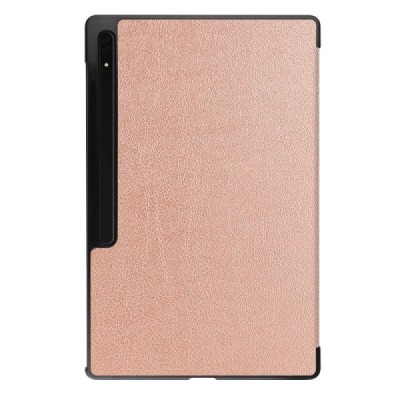 Samsung Galaxy Tab S10 Ultra, S9 Ultra, S8 Ultra золотой кожаный чехол-книжка (складной) | Vacins.lv