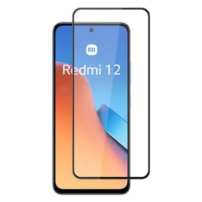 Xiaomi Redmi 12 4G „Mocolo“ 2.5D Tempered Glass melns ekrāna aizsargstikls | Vacins.lv