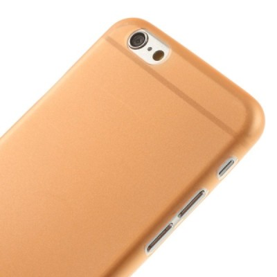 Ploniausias pasaulyje plastikinis skaidrus Apple iPhone 6 (6s) oranžinis dėklas - nugarėlė / Priedai.lt