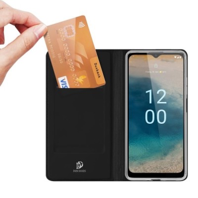 „Dux Ducis“ Skin серии Nokia G22 чёрный кожаный чехол-книжка | Vacins.lv