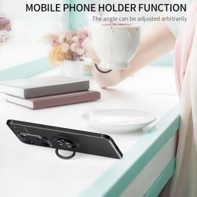 OnePlus Nord 3 „FOCUS“ Kickstand cieta silikona (TPU) melns apvalks | vacins.lv