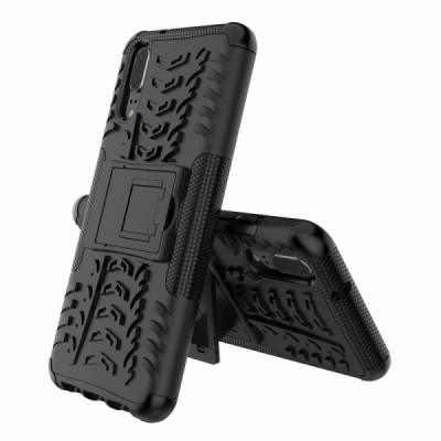 Huawei P20 „Kickstand“ pastiprinātas aizsardzības melns apvalks | Vacins.lv