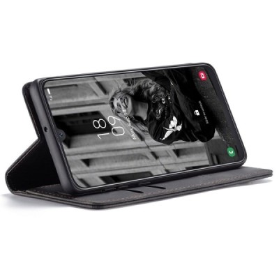 Samsung Galaxy A40 (A405F) CaseMe Retro открываемый чёрный кожаный чехол - книжка | Vacins.lv