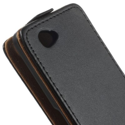 Sony Xperia Z3 Compact klasikinis vertikaliai atverčiamas juodas odinis dėklas / Priedai.lt