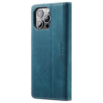 Apple iPhone 15 Pro Max CaseMe Retro solīds atvēramais ādas zaļš maciņš - maks | Vacins.lv