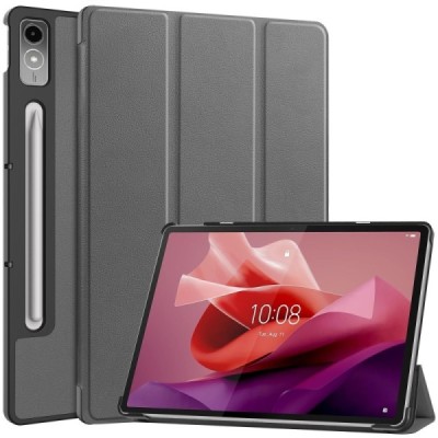 Lenovo Tab P12 12.7" серый кожаный чехол-книжка (складной) | Vacins.lv