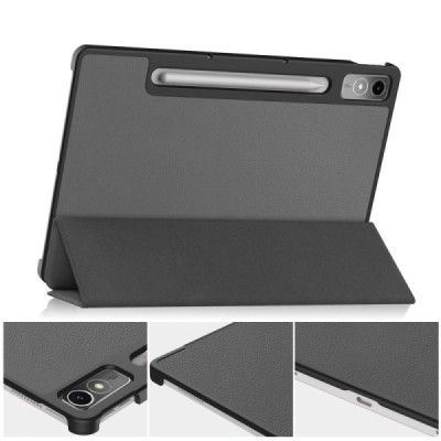 Lenovo Tab P12 12.7" серый кожаный чехол-книжка (складной) | Vacins.lv