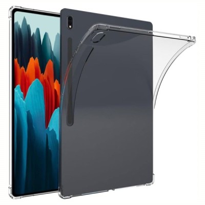 Samsung Galaxy Tab S7 FE (SM-T736, SM-T730) твердый силиконовый чёрный чехол из TPU - задняя часть | Vacins.lv