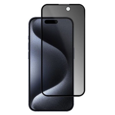 Apple iPhone 15 Pro „Mocolo“ 9H Tempered Glass повышенная защита конфиденциальности, черное защитное стекло с полным покрытием, 