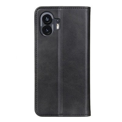 Nothing Phone 2 „Split“ чёрный кожаный чехол-книжка | Vacins.lv
