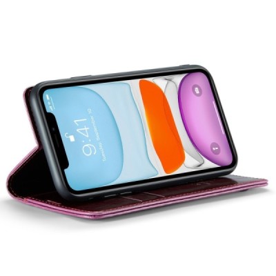 Apple iPhone 11 „CaseMe“ Leather открываемый,бордового цвета, кожаный чехол – книжка | Vacins.lv