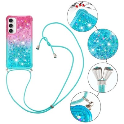 Samsung Galaxy S23 FE (Fan Edition) Strap Shine твердый силиконовый чехол (TPU) - мятный / розовый | Vacins.lv